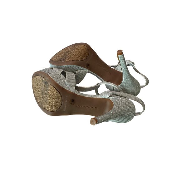 Gianni Bini Silver Sparkly‎ Strap 4" Heels Women's Size 5.5 - Picture 5 of 5